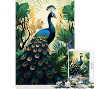 Puzzle per adolescenti 1000 pezzi Pavone nella giungla Giocattolo Decorazione da parete Regalo di compleanno Gioco pratico Difficile e stimolante Dimensioni 38x52cm