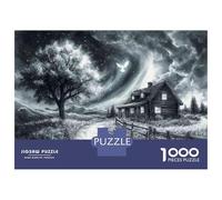 Puzzle Per Adolescenti 1000 Pezzi Peaceful Night Cottage Scene Puzzle Per Adulti Gioco Rompicapo Migliora La Memoria Aiuta Ad Allenare Il Cervello 38x26cm/1000pcs