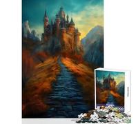 Puzzle per adolescenti 1000 pezzi Percorso verso il castello Giocattolo educativo Idee regalo per gioco educativo Migliora l'amore tra coppie Dimensioni 38x52cm