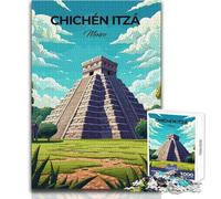 Puzzle per adolescenti 1000 pezzi Piramide di Chichen Itza Bellissimo design Gioco per divertimento in famiglia Giocattoli antistress Dimensioni 50x75cm
