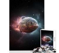 Puzzle per adolescenti 1000 pezzi Piranha nello spazio Giocattolo educativo Ottimo regalo per giochi Giochi per famiglie Allena il tuo cervello e le tue mani Dimensioni 50x75cm