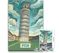 Puzzle per adolescenti 1000 pezzi Pisa Rompicapo Giochi per famiglie Decorazione artistica per la casa Regali di compleanno Dimensioni 38x26cm
