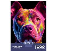 Puzzle Per Adolescenti 1000 Pezzi Pitbull Fluorescent UV Puzzle Per Adulti Giochi Rilassanti Regalo Di Compleanno Divertimento A Casa Attività, 52x38cm/1000pcs