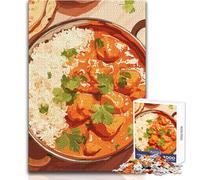 Puzzle per adolescenti 1000 pezzi Pollo Tikka Masala con riso Bellissimo gioco di design per il divertimento in famiglia Giocattoli antistress Dimensioni 38x26cm