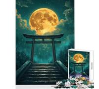 Puzzle per adolescenti 1000 pezzi Porta Torii sotto la luna piena Giocattolo Decorazione da parete Ottimo regalo per giochi Giochi rilassanti Collezione di artisti Belle arti Dimensioni 50x75cm