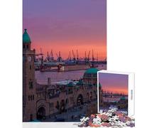 Puzzle per adolescenti 1000 pezzi Porto di Amburgo Decorazione per la casa Giocattoli Regalo divertente Gioco pratico Interazione genitore-figlio Dimensioni 38x52cm