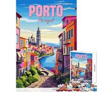 Puzzle per adolescenti 1000 pezzi Portogallo Porto Giocattolo Decorazione da parete Regalo Compleanno Giochi educativi Allena il tuo cervello e le tue mani Dimensioni 38x52cm