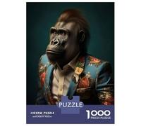 Puzzle Per Adolescenti 1000 Pezzi Portrait of Gorilla Puzzle Per Adolescenti Giocattoli Antistress Vacanza A Casa Ammazza Il Tempo Aiuta Ad Allenare Il Cervello 52x38cm/1000pcs