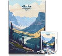Puzzle per adolescenti 1000 pezzi Poster del Parco nazionale dei ghiacciai Perfetto passatempo rilassante Giocattolo da gioco professionale dal taglio netto Dimensioni 50x75cm