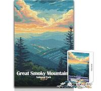 Puzzle per adolescenti 1000 pezzi Poster del Parco nazionale delle Great Smoky Mountains Rompicapo Giochi per famiglie Analisi e logica Giocattoli antistress Dimensioni 50x75cm
