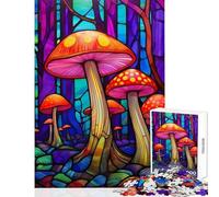 Puzzle per adolescenti 1000 pezzi Poster di funghi psilocibina Giocattolo Decorazione da parete Opera d'arte Regalo Gioco per famiglie Interazione genitore-figlio Dimensioni 38x52cm