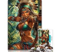 Puzzle per adolescenti 1000 pezzi Principessa indiana, antistress per ammazzare il tempo durante le vacanze, per migliorare l'amore tra coppie (38x26cm)