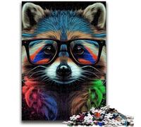 Puzzle per adolescenti 1000 pezzi Procione Pop Art Animale Aiuta il cervello a esercitare Giocattoli avvincenti per coltivare la pazienza Collezione di artisti, Belle arti 50x75cm