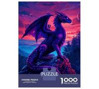 Puzzle Per Adolescenti 1000 Pezzi Purple Dragon on Mountaintop Puzzle Per Adulti Gioco Rompicapo Decorazione Per La Casa Aiuta Ad Allenare Il Cervello 70x50cm/1000pcs