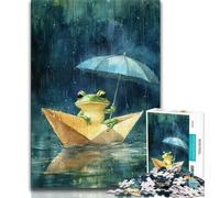 Puzzle per adolescenti 1000 pezzi,puzzle per adulti con barchette di carta a forma di rana,giochi di attività stimolanti per famiglie,giocattoli fai da te per decorazioni murali per la casa,regali
