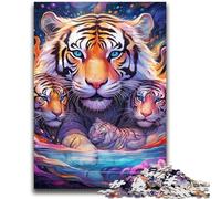 Puzzle per adolescenti 1000 pezzi, puzzle psichedelici a forma di tigre, gioco educativo per famiglie, adatto per la decorazione della scrivania (26x38cm)