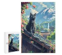 Puzzle per adolescenti, 1000 pezzi, puzzle Scenery Cat at Fuji Mount Puzzles per adulti, gioco di famiglia, un'opera d'arte per compleanno, Natale, 1000 pezzi
