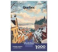 Puzzle Per Adolescenti 1000 Pezzi Quebec City Winter View Puzzle Per Adulti Gioco Pratico Difficile Divertente Attività A Casa, 52x38cm/1000pcs