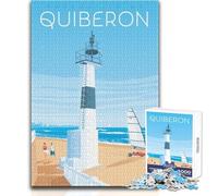 Puzzle per adolescenti 1000 pezzi Quiberon Francia Poster di viaggio Rompicapo Giochi per famiglie Decorazione artistica per la casa Regali di compleanno Dimensioni 38x52cm