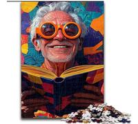 Puzzle per adolescenti 1000 pezzi raffiguranti un vecchio che legge un libro, un apprendimento educativo ideale come regalo per tutta la famiglia (dimensioni 50x75cm)