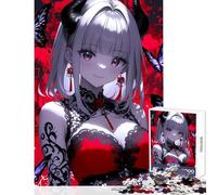 Puzzle per adolescenti 1000 pezzi Ragazza anime con corna da diavolo Giocattolo educativo Ottimo regalo per giochi Giochi per famiglie Allena il tuo cervello e le tue mani Dimensioni 38x26cm