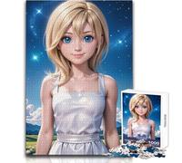 Puzzle per adolescenti 1000 pezzi Ragazza anime in paesaggio da sogno Giochi educativi Taglio di precisione Regali di Babbo Natale segreto Dimensioni 38x26cm