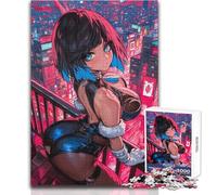 Puzzle per adolescenti 1000 pezzi Ragazza anime nella città al neon Giochi educativi Taglio di precisione Regali di Babbo Natale segreto Dimensioni 50x75cm