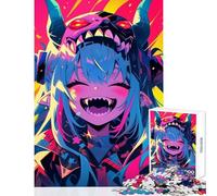 Puzzle per adolescenti 1000 pezzi Ragazza anime sorridente con maschera da demone Giocattolo Decorazione da parete Regalo Compleanno Giochi educativi Allena il tuo cervello e le tue mani 50x75cm