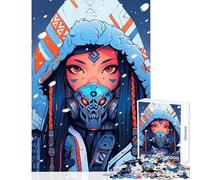 Puzzle per adolescenti 1000 pezzi Ragazza cyberpunk in paesaggio innevato Giocattoli antistress Ottimi regali e giocattoli Gioco per famiglie Allena il tuo cervello e le tue mani Dimensioni 38x52cm