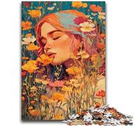 Puzzle per adolescenti 1000 pezzi Ragazza tra i fiori di campo Giochi estivi rilassanti Gioco educativo per compleanno, Natale e dai 14 anni in su 26x38cm