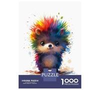 Puzzle Per Adolescenti 1000 Pezzi Rainbow Hedgehog Puzzle Fai Da Te Giocattoli Staycation Passatempo Regali Unici Di Compleanno E Natale 70x50cm/1000pcs