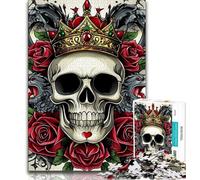 Puzzle per adolescenti 1000 pezzi Re Scheletro, attività divertenti per la famiglia a casa, regalo di compleanno, regali da viaggio (38x26cm)