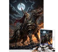 Puzzle per adolescenti 1000 pezzi Regina guerriera che cavalca un drago al chiaro di luna Giocattolo Decorazione da parete Regali per donne e uomini Giochi rilassanti Decompressione intellettuale