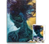 Puzzle per adolescenti 1000 pezzi Ritratto di donna astratta Pittura Giocattoli Giochi educativi Sfida difficile Regali di Babbo Natale segreto Dimensioni 38x26cm
