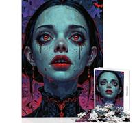 Puzzle per adolescenti 1000 pezzi Ritratto di donna vampiro Giocattolo Decorazione da parete Regali di Babbo Natale segreto Gioco impossibile Rafforza l'amore tra coppie Dimensioni 50x75cm