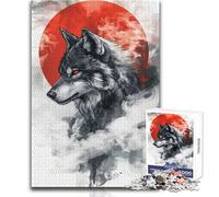 Puzzle per adolescenti 1000 pezzi Ritratto di lupo tatuato Perfetto passatempo rilassante Gioco professionale dal taglio netto Dimensioni giocattolo 38x26cm