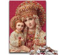 Puzzle per adolescenti 1000 pezzi Ritratto di Maria la Madre, antistress sfida difficile regali di Babbo Natale segreto per età 14 anni in su 26X38CM