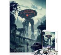 Puzzle per adolescenti 1000 pezzi robot gigante post-apocalittico fai da te giocattoli regalo compleanno giochi educativi adatti per la decorazione del desktop dimensioni 50x75cm