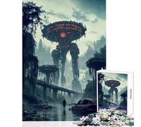 Puzzle per adolescenti 1000 pezzi robot gigante post-apocalittico fai da te giocattoli regalo compleanno giochi educativi adatti per la decorazione del desktop dimensioni 38x52cm