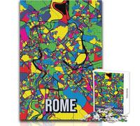 Puzzle per adolescenti 1000 pezzi Roma Pop Art City Map Gioco educativo per famiglie per divertimento in famiglia Giocattolo educativo Dimensioni 50x75cm