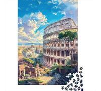 Puzzle Per Adolescenti 1000 Pezzi Rome Colosseum Art Print-2 Puzzle Per Adulti Giochi Rilassanti Un'opera D'arte Regali Di Natale E Compleanno 52x38cm/1000pcs