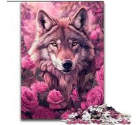 Puzzle per adolescenti 1000 pezzi Rose Wolf Giocattoli educativi per l'apprendimento Giochi per famiglie Adatto per la decorazione della scrivania (dimensioni 26x38cm)