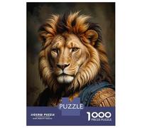 Puzzle Per Adolescenti 1000 Pezzi Royal Lion King Art Print-1 Puzzle Per Adulti Gioco Pratico Decorazione Perfetta Compleanni E Regali 38x26cm/1000pcs