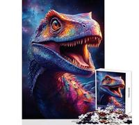 Puzzle per adolescenti 1000 pezzi Ruggito del rapace galattico ︰ Dinosauro arcobaleno Giocattolo educativo Regali di Babbo Natale segreto Gioco pratico Migliora l'amore tra coppie Dimensioni 38x52cm