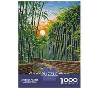 Puzzle Per Adolescenti 1000 Pezzi Sagano Bamboo Forest Japan Illustration Puzzle Per Adulti Gioco Pratico Difficile Divertente Attività A Casa, 38x26cm/1000pcs