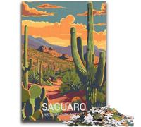 Puzzle per adolescenti 1000 pezzi Saguaro National Park Sunset Allena il tuo cervello e le tue mani Interazione genitore-figlio per età 14+ (dimensioni 38x52cm)
