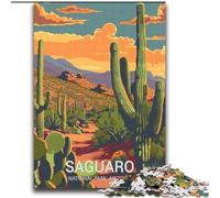 Puzzle per adolescenti 1000 pezzi Saguaro National Park Sunset, per gioco educativo sfida giocattolo offerta come regalo per tutta la famiglia 38x52cm