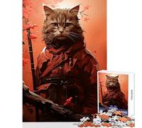 Puzzle per adolescenti 1000 pezzi Sakura Tree Warrior Cat Toy Wall Decor Ottimo regalo per giochi rilassanti Collezione di artisti Belle arti Dimensioni 38x52cm