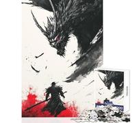 Puzzle per adolescenti 1000 pezzi Samurai contro Drago Giocattoli fai da te Ottimi regali e giocattoli Giochi per famiglie Migliorare l'amore tra coppie Dimensioni 50x75cm