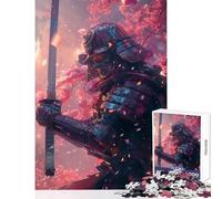 Puzzle per adolescenti 1000 pezzi Samurai giapponese Sakura Giocattolo educativo Regalo di compleanno Gioco per famiglie con poster abbinato e foglio di quiz Dimensioni 38x52cm